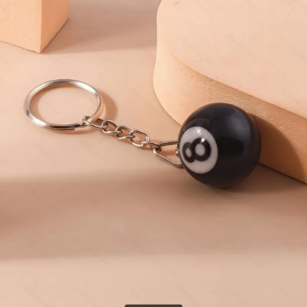 8-Ball Pool Black Keychain