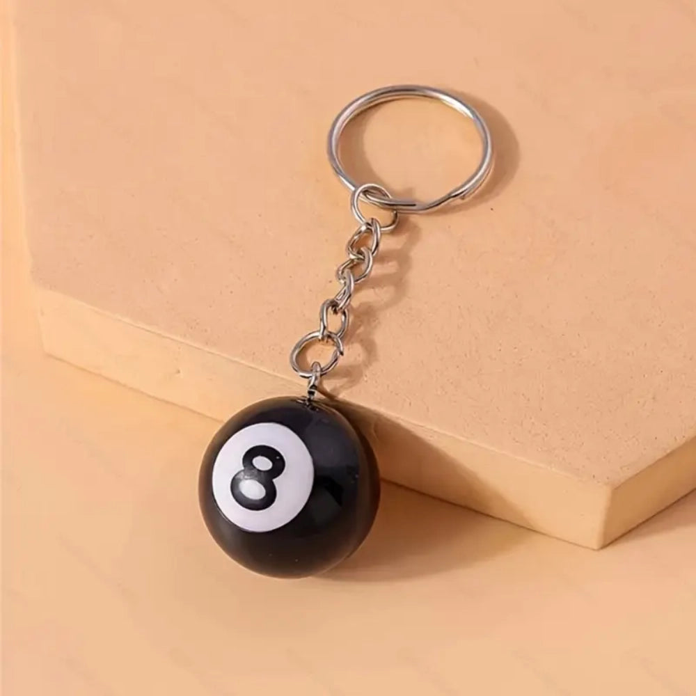8-Ball Pool Black Keychain