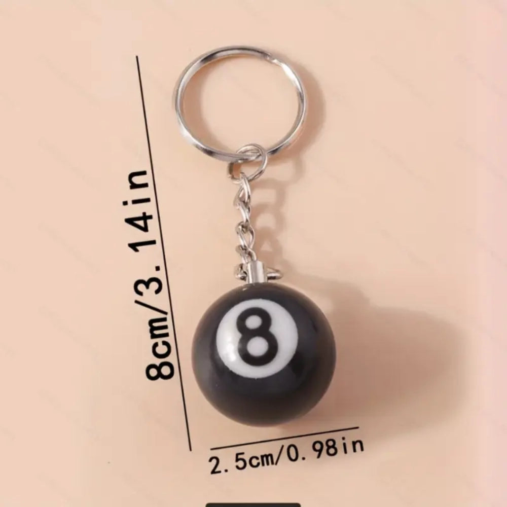 8-Ball Pool Black Keychain
